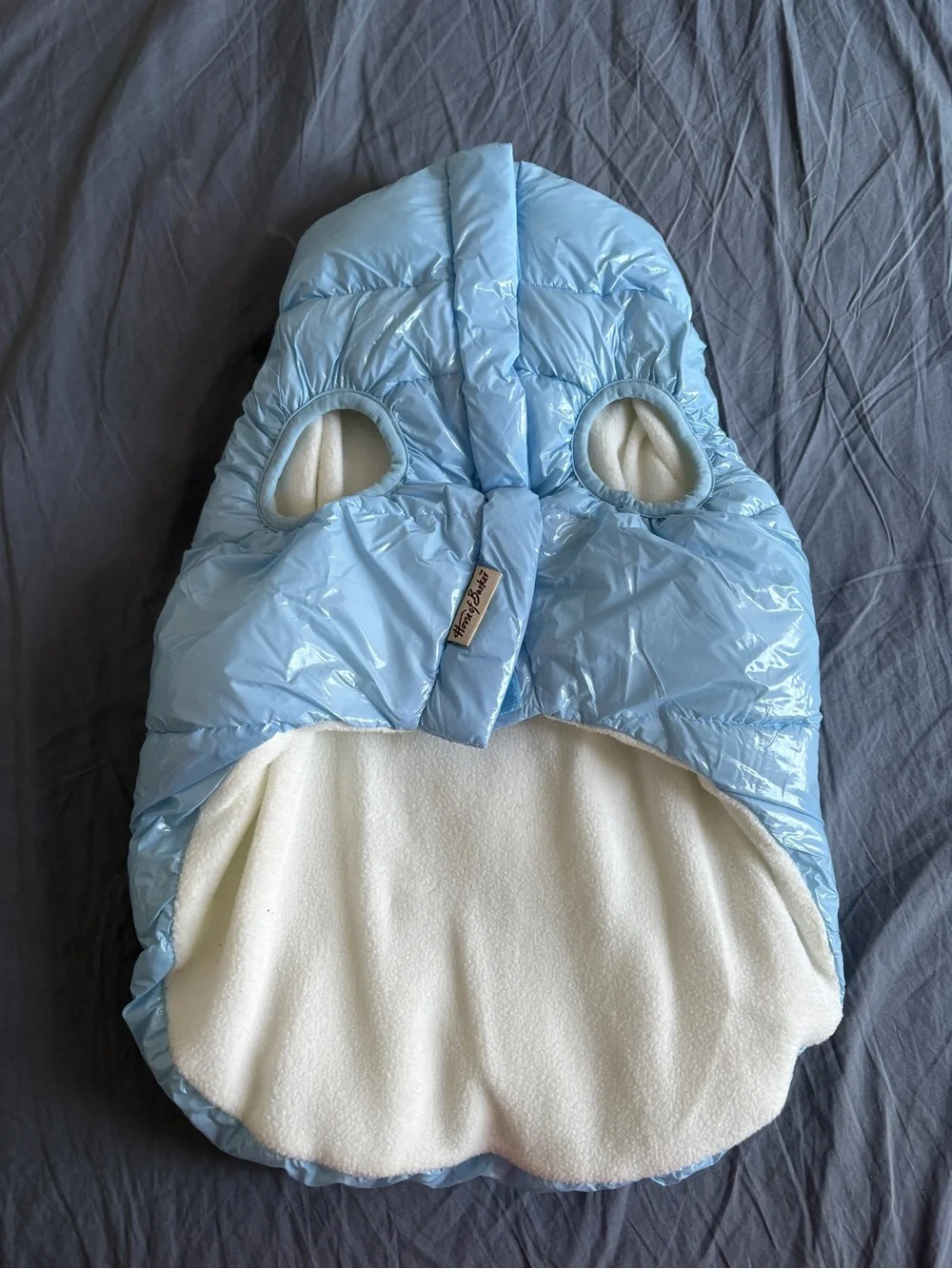 Light Blue dog jacket for winter size medium